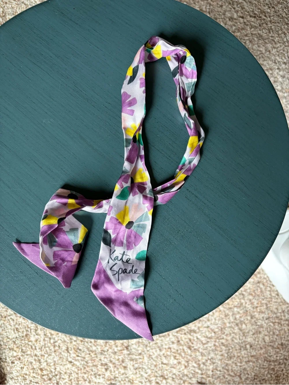 Kate Spade Lilac Floral Skinny Silk Scarf